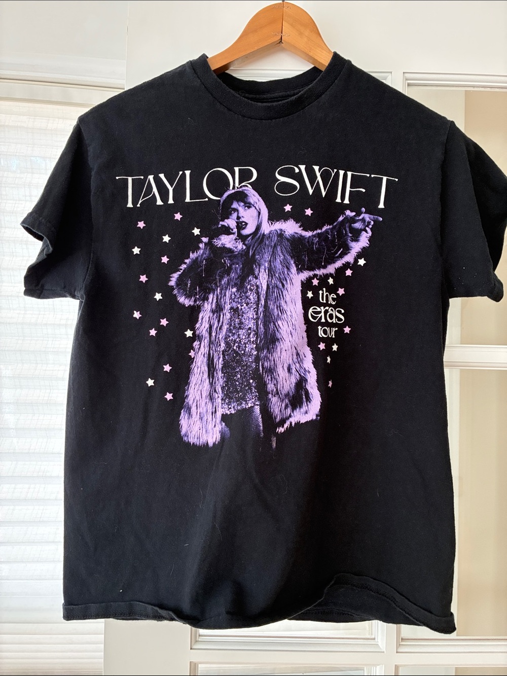Taylor Swift Black Tee with Purple Stage Graphic